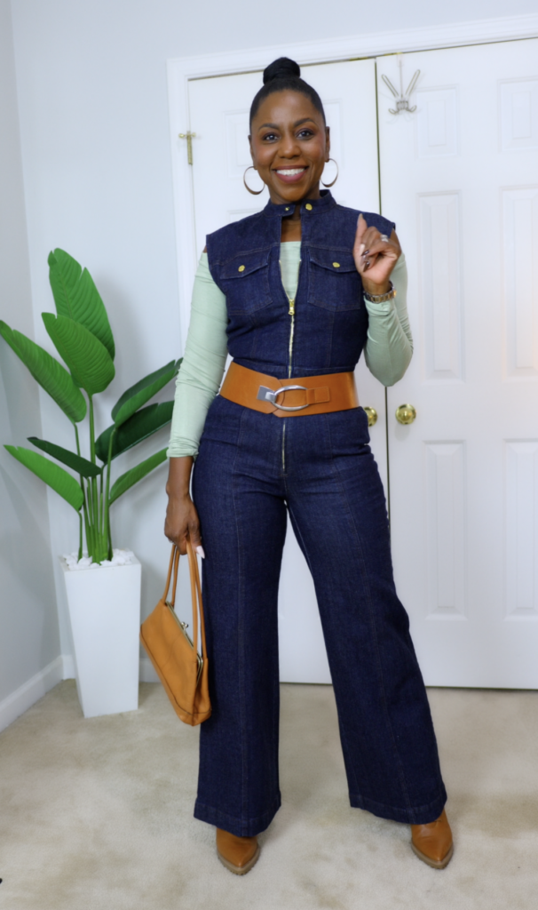 I.N.C. Wide-Leg Denim Jumpsuit